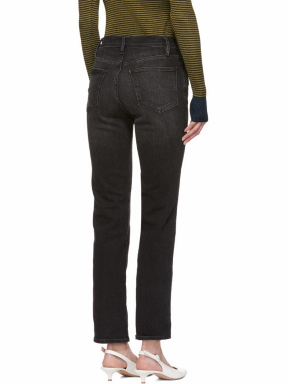 Frame Le Sylvie Slender Straight Jeans 23 Iggy Grey High Rise Stretch EUC - Picture 4 of 8